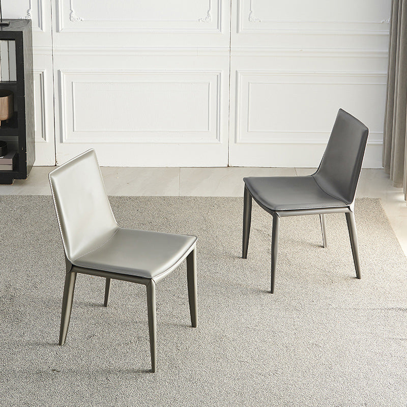 Contemporary Armless Dining Chairs Faux Leather Dining Chair
