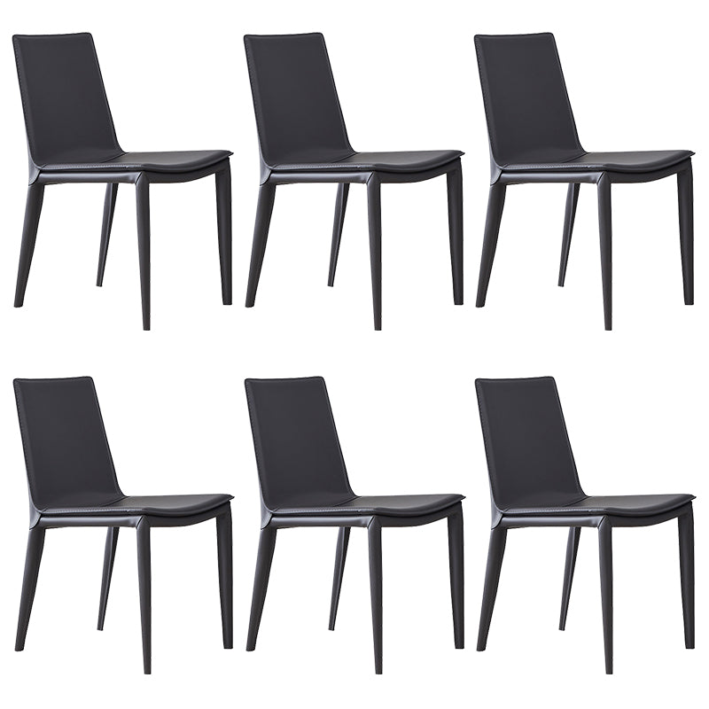Contemporary Armless Dining Chairs Faux Leather Dining Chair