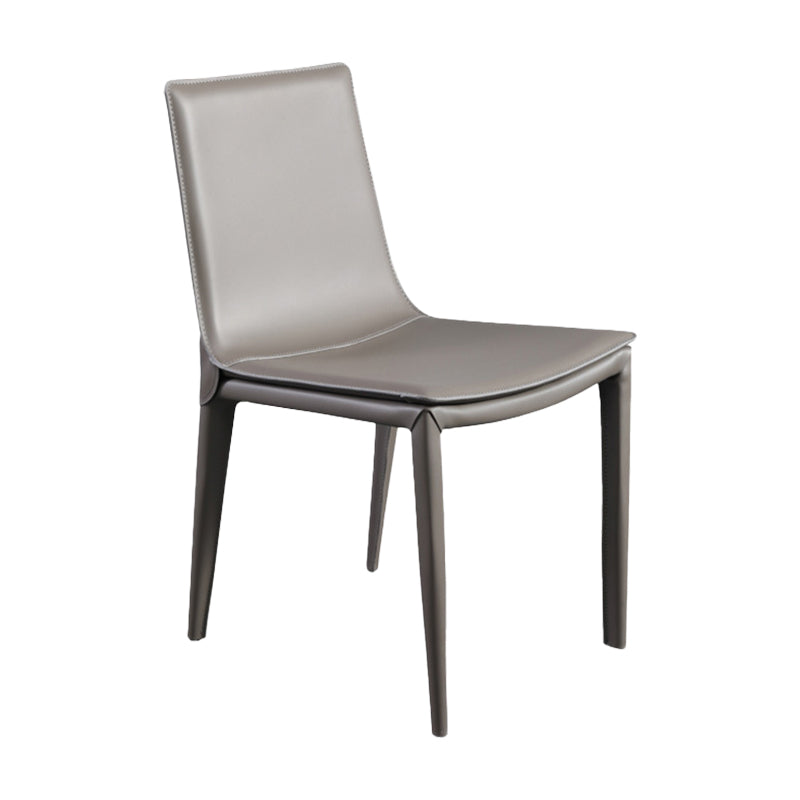 Contemporary Armless Dining Chairs Faux Leather Dining Chair