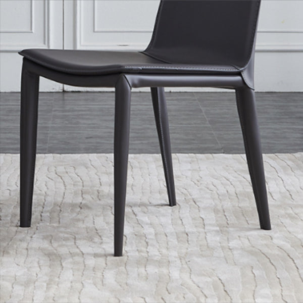 Contemporary Armless Dining Chairs Faux Leather Dining Chair