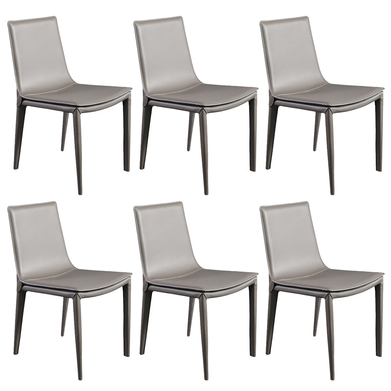 Contemporary Armless Dining Chairs Faux Leather Dining Chair