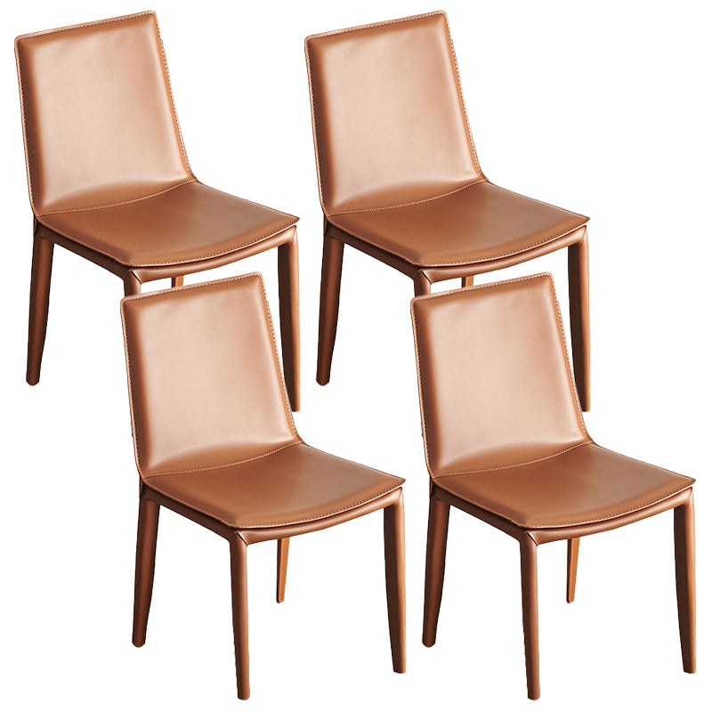 Contemporary Armless Dining Chairs Faux Leather Dining Chair