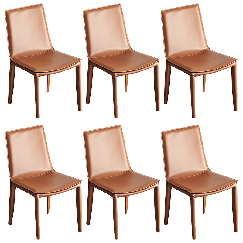 Contemporary Armless Dining Chairs Faux Leather Dining Chair