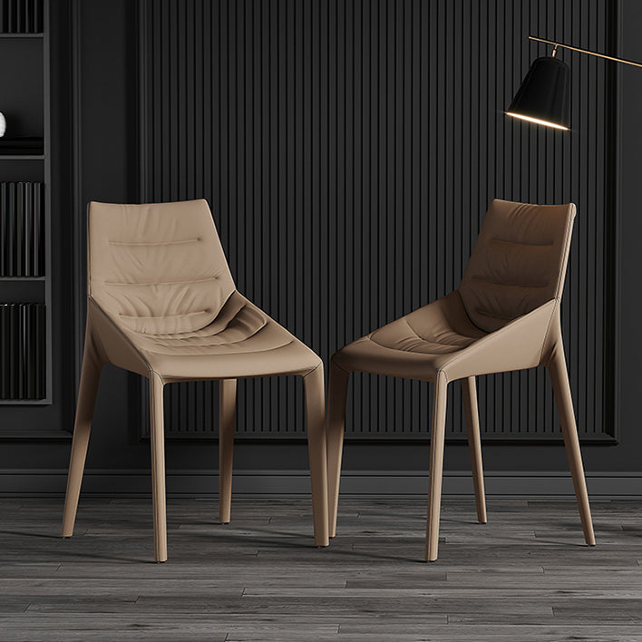 Faux Leather Side Chair Set Modern Upholstered Side Dining Chairs