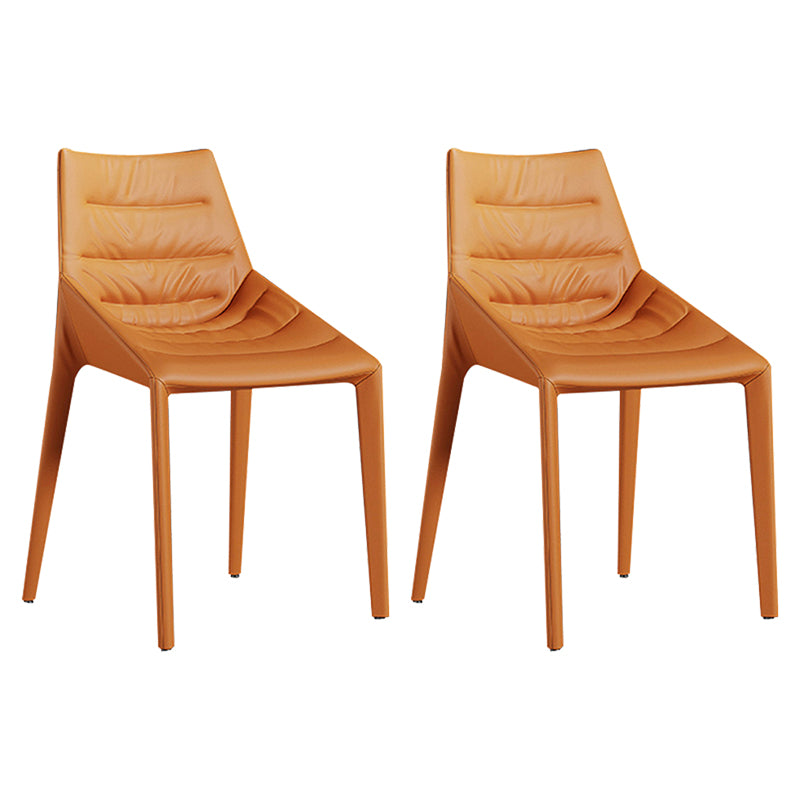 Faux Leather Side Chair Set Modern Upholstered Side Dining Chairs
