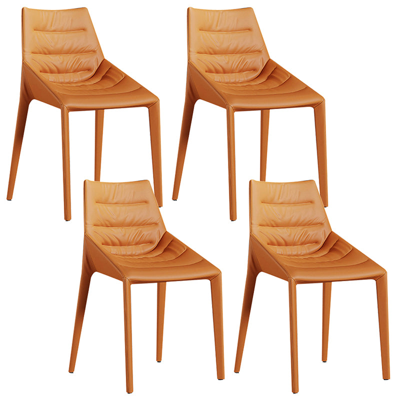 Faux Leather Side Chair Set Modern Upholstered Side Dining Chairs