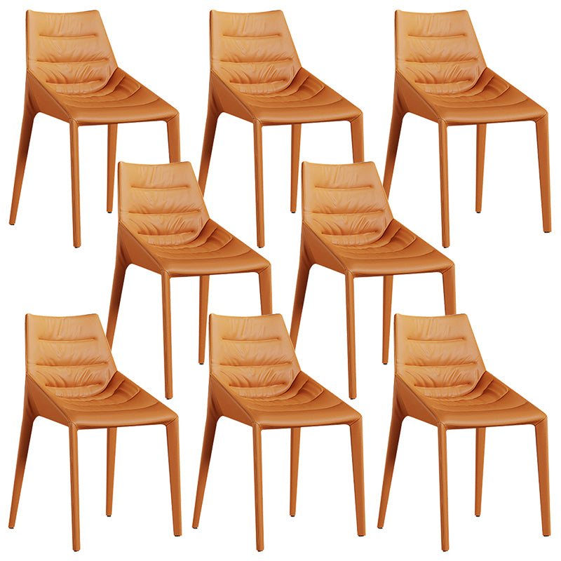 Faux Leather Side Chair Set Modern Upholstered Side Dining Chairs