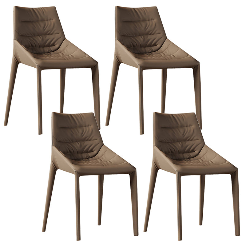 Faux Leather Side Chair Set Modern Upholstered Side Dining Chairs