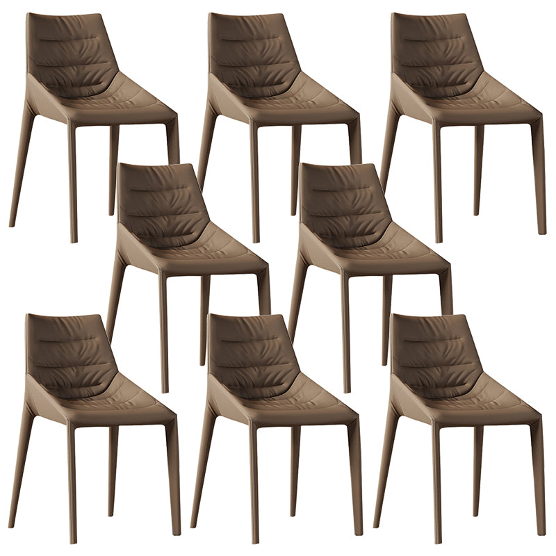 Faux Leather Side Chair Set Modern Upholstered Side Dining Chairs
