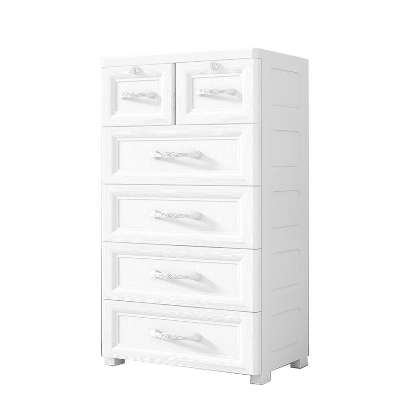 Contemporary Plastic Non-Hanging Armoire 1-Shelf Home Storage Cabinet