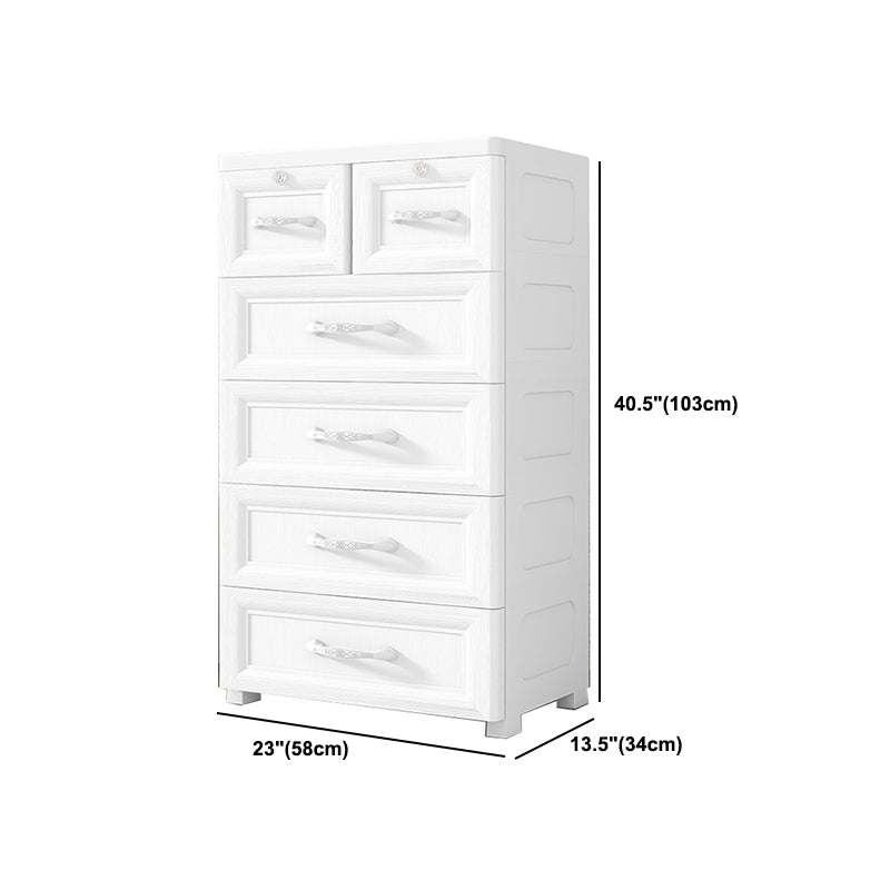 Contemporary Plastic Non-Hanging Armoire 1-Shelf Home Storage Cabinet