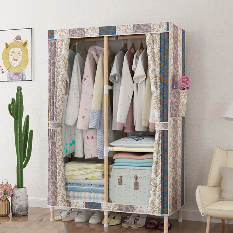 Modern Style Wardrobe Armoire Meringue Wood Frame Wardrobe,33.5"L x 17.7"W x 63"H