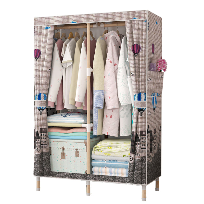 Modern Style Wardrobe Armoire Meringue Wood Frame Wardrobe,33.5"L x 17.7"W x 63"H