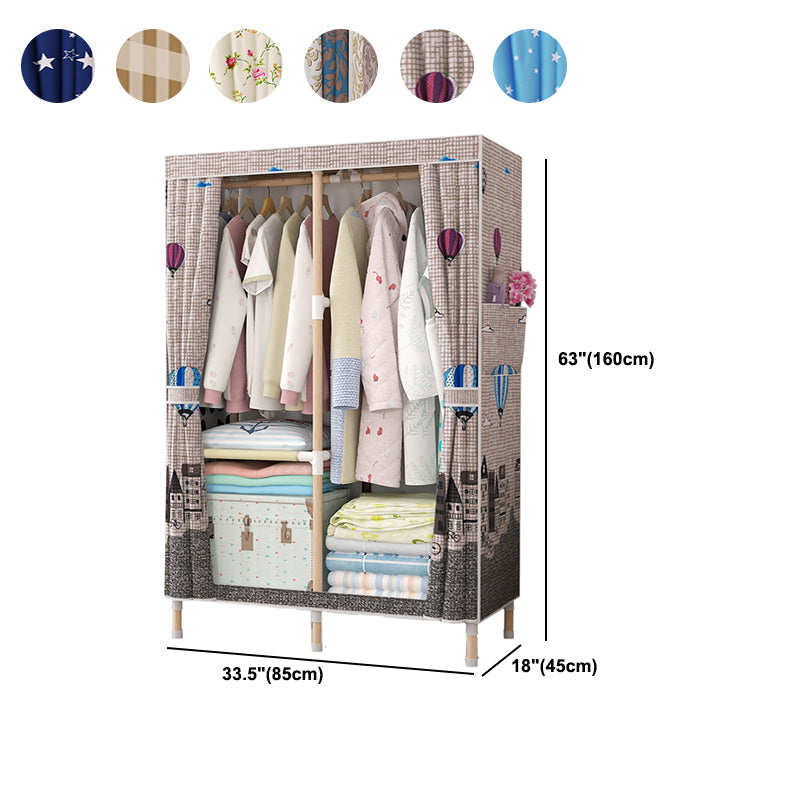 Modern Style Wardrobe Armoire Meringue Wood Frame Wardrobe,33.5"L x 17.7"W x 63"H