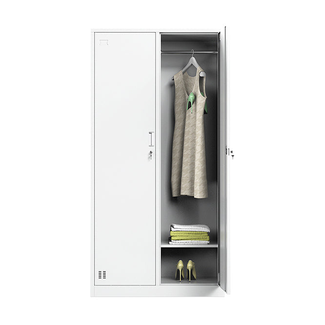 Contemporary Steel Storage Cabinet White Metal Hinged Door Cabinet
