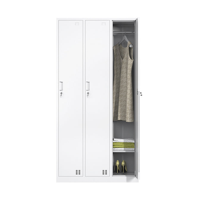 Contemporary Steel Storage Cabinet White Metal Hinged Door Cabinet