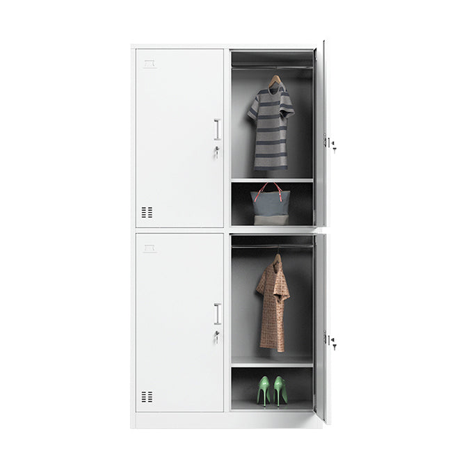 Contemporary Steel Storage Cabinet White Metal Hinged Door Cabinet