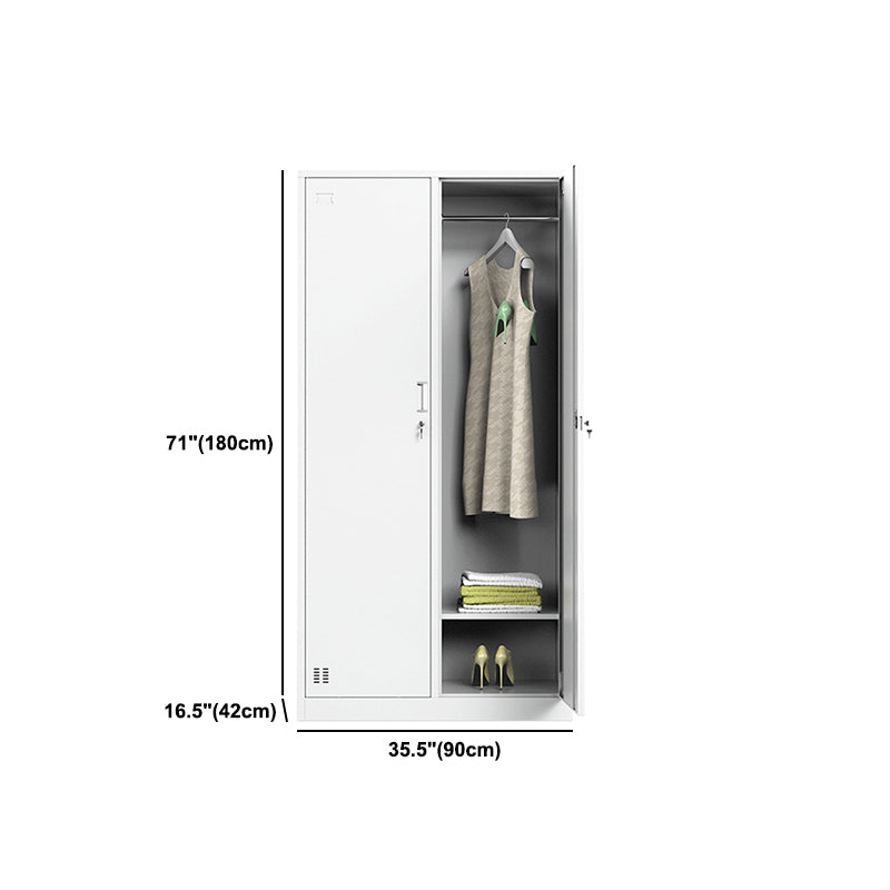 Contemporary Steel Storage Cabinet White Metal Hinged Door Cabinet