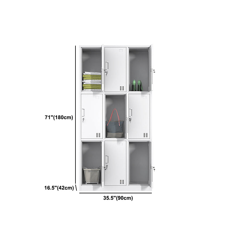 Contemporary Steel Storage Cabinet White Metal Hinged Door Cabinet