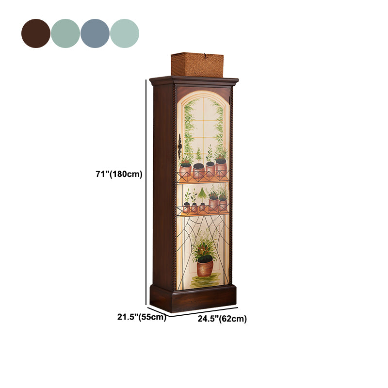 Solid Wood Matte Finish Storage Cabinet Coastal Cabinet with Hinged Door