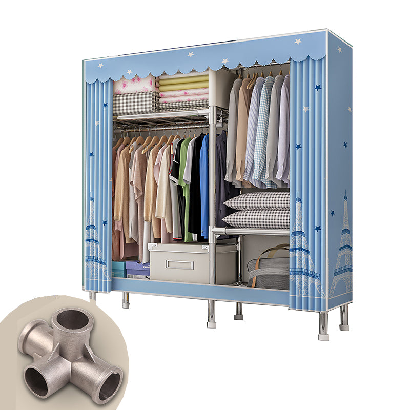 Stainless steel Frame Wardrobe Armoire Modern Home Wardrobe Cabinet