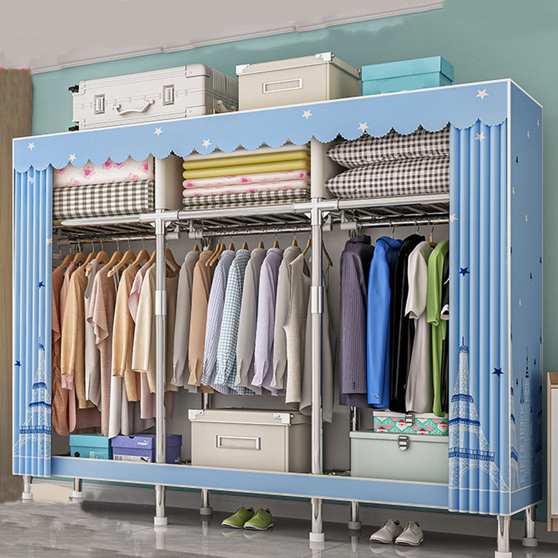 Stainless steel Frame Wardrobe Armoire Modern Home Wardrobe Cabinet