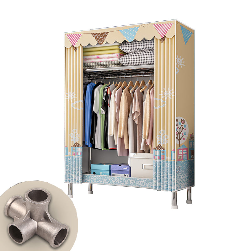 Stainless steel Frame Wardrobe Armoire Modern Home Wardrobe Cabinet