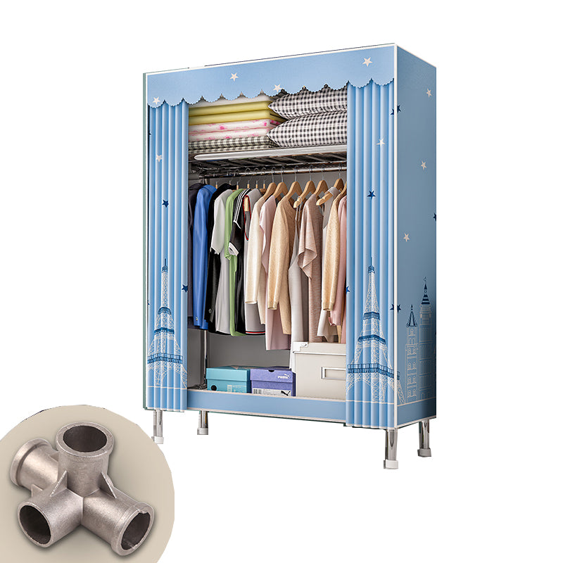 Stainless steel Frame Wardrobe Armoire Modern Home Wardrobe Cabinet