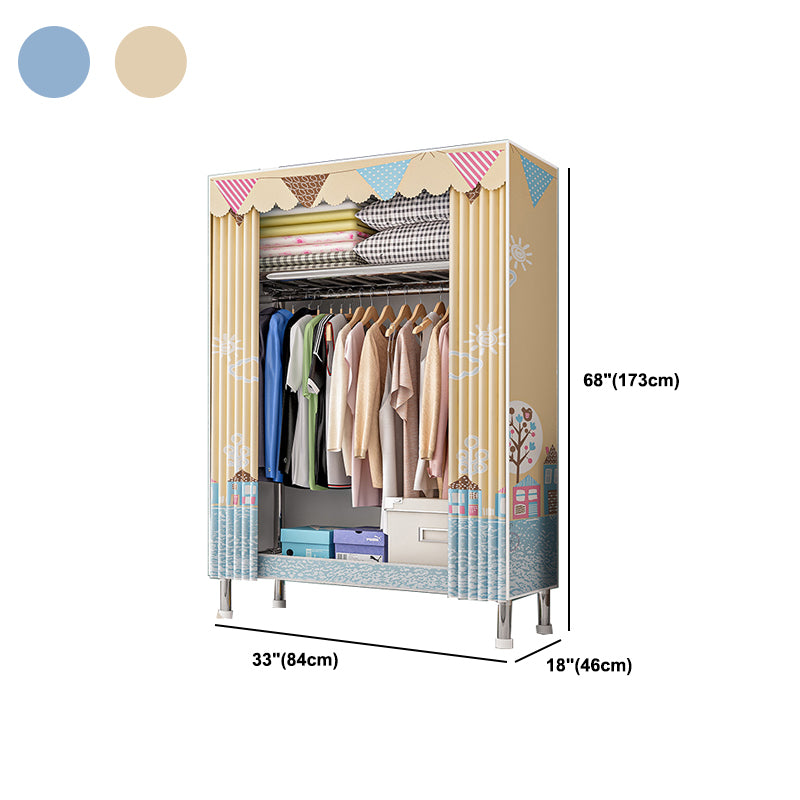 Stainless steel Frame Wardrobe Armoire Modern Home Wardrobe Cabinet