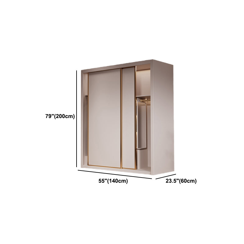 Engineered Wood Wardrobe Armoire Modern Style Wardrobe with Mirror