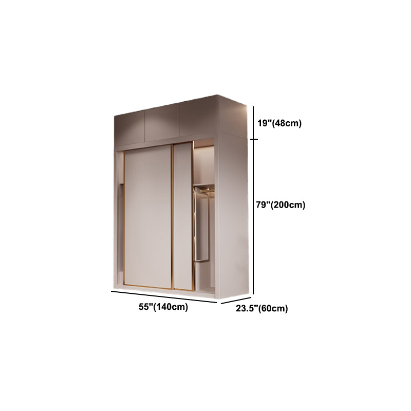 Engineered Wood Wardrobe Armoire Modern Style Wardrobe with Mirror