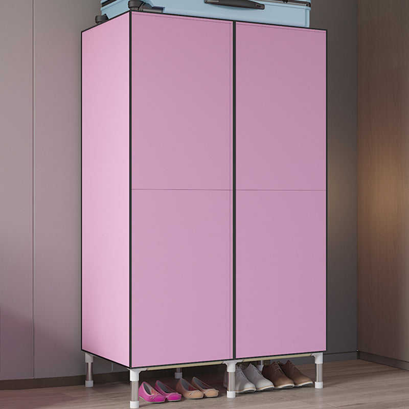 Silver Metal Frame Wardrobe Modern Style Wardrobe Armoire for Bedroom