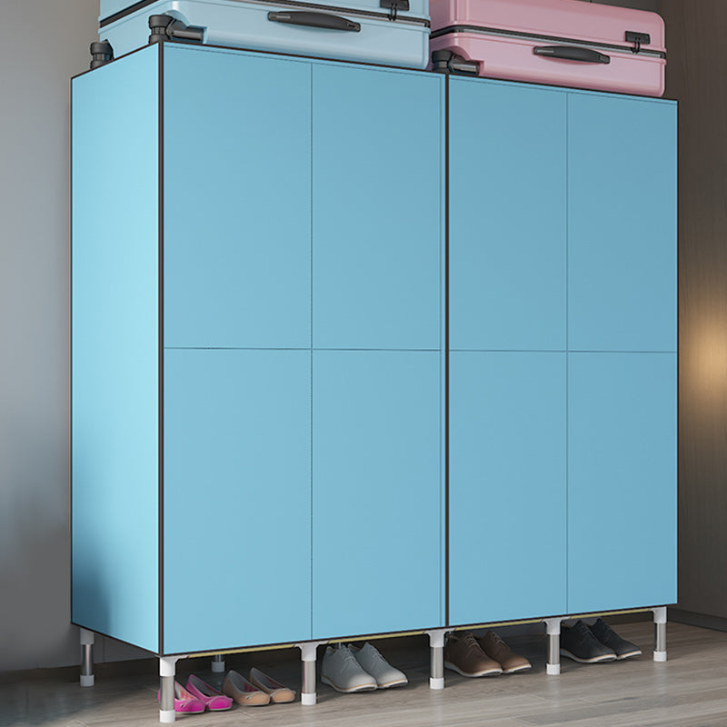 Silver Metal Frame Wardrobe Modern Style Wardrobe Armoire for Bedroom