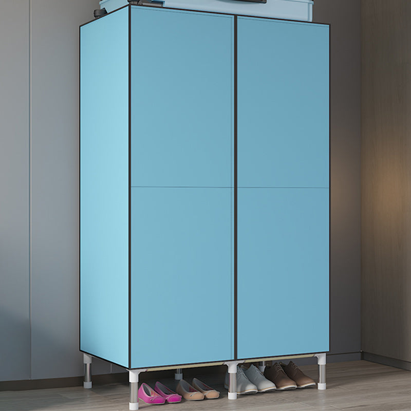 Silver Metal Frame Wardrobe Modern Style Wardrobe Armoire for Bedroom