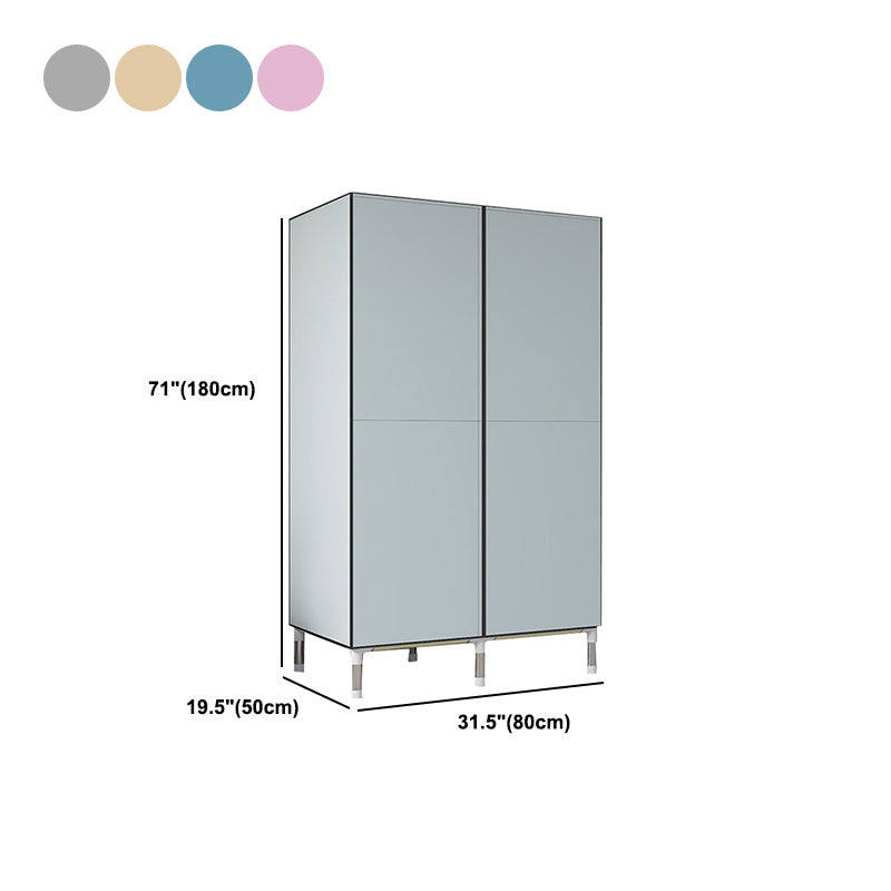 Silver Metal Frame Wardrobe Modern Style Wardrobe Armoire for Bedroom