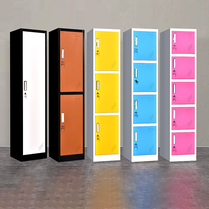 Contemporary Metal Wardrobe Cabinet With Lock Hinged Wardrobe Armoire