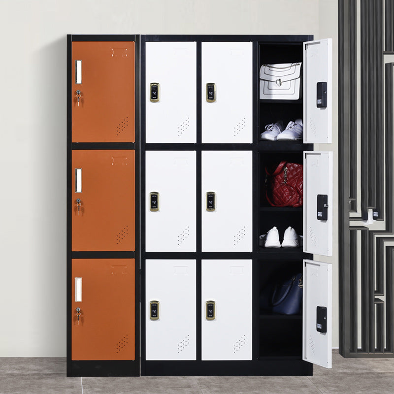 Contemporary Metal Wardrobe Cabinet With Lock Hinged Wardrobe Armoire