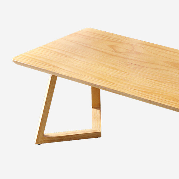 Modern Style Sled Office Desk Rectangular Solid Wood Writing Desk