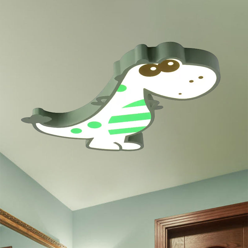 Lámpara LED de montaje en techo de macarrón de dibujos animados acrílico, accesorio de techo con dragón bonito para dormitorio de niños