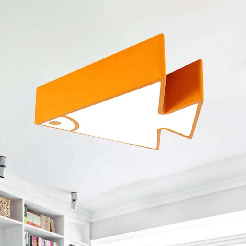 Cartoon Triangle Fish Ceiling Lamp Acrylic LED Flush Mount Light for Child Bedroom Living Room