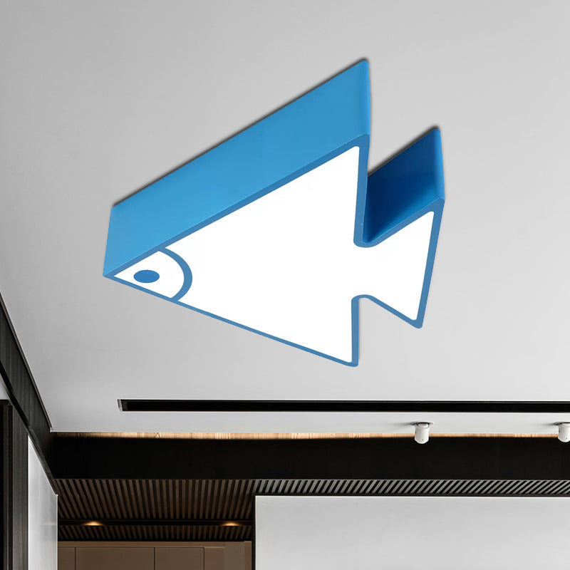 Cartoon Triangle Fish Ceiling Lamp Acrylic LED Flush Mount Light for Child Bedroom Living Room
