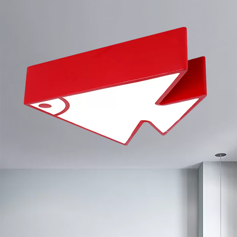 Cartoon Triangle Fish Ceiling Lamp Acrylic LED Flush Mount Light for Child Bedroom Living Room