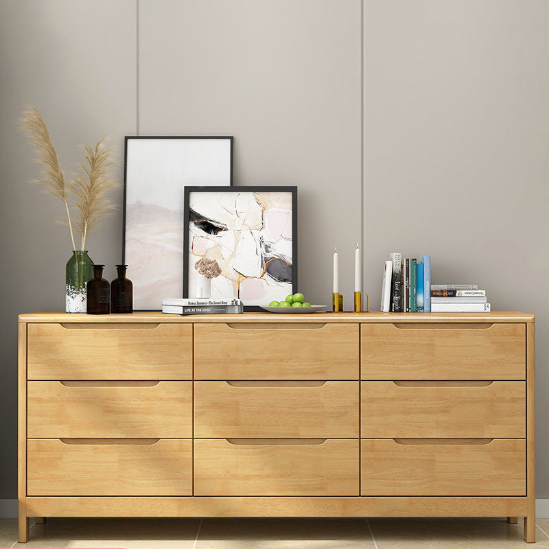 Contemporary Solid Wood Storage Chest Matte Finish Bedroom Dresser