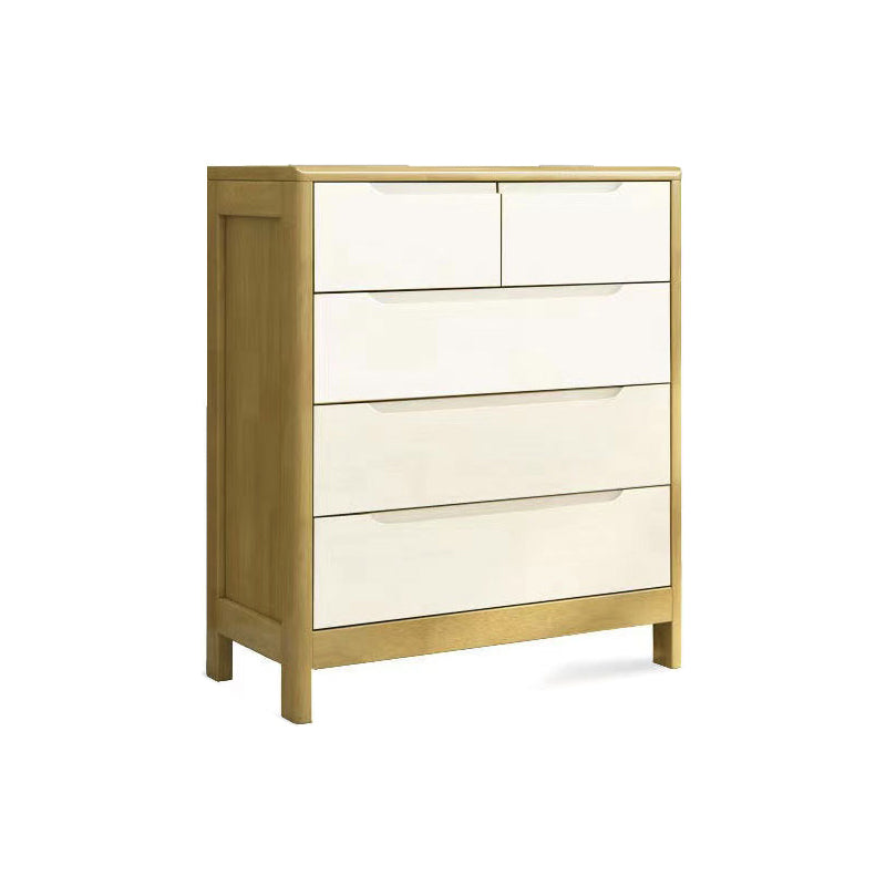 Contemporary Solid Wood Storage Chest Matte Finish Bedroom Dresser