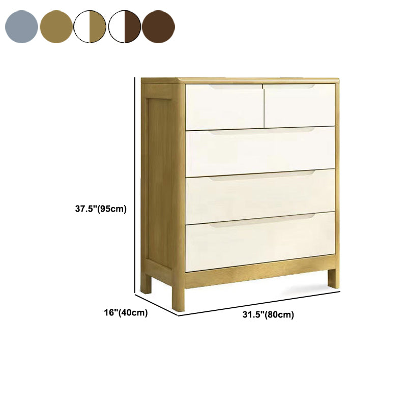 Contemporary Solid Wood Storage Chest Matte Finish Bedroom Dresser