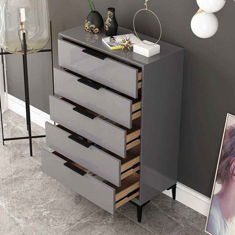 Contemporary Vertical Chest Wood Chest with Drawers for Bedroom