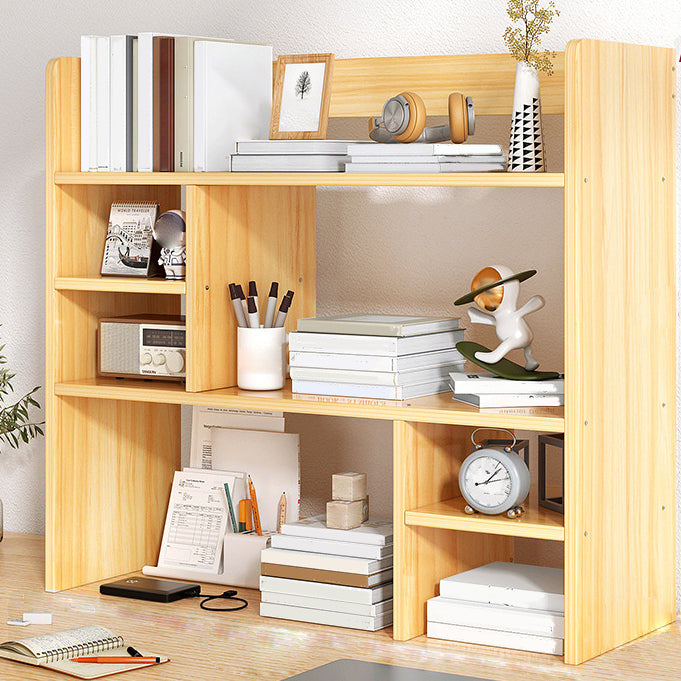 Modern Standard Wooden Bookcase Open Back Bookshelf for Living Room