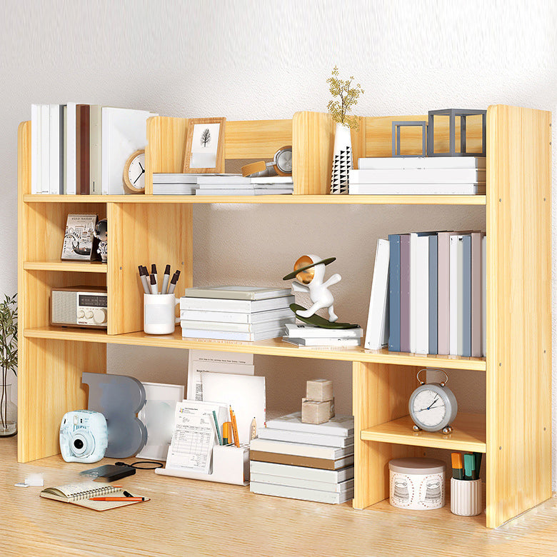 Modern Standard Wooden Bookcase Open Back Bookshelf for Living Room