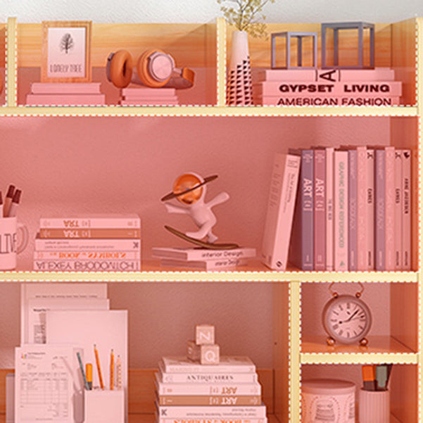 Modern Standard Wooden Bookcase Open Back Bookshelf for Living Room