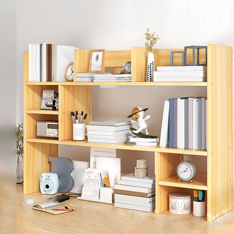 Modern Standard Wooden Bookcase Open Back Bookshelf for Living Room